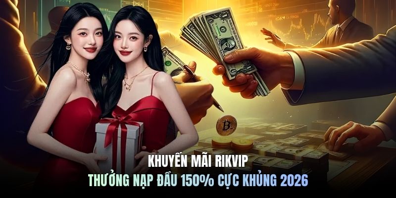 Khuyến mãi RIKVIP thưởng nạp đầu 150% cực khủng 2026